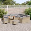 vidaXL Set de canapele pentru grădină cu pernă 12 pcs Bej Rattan poli