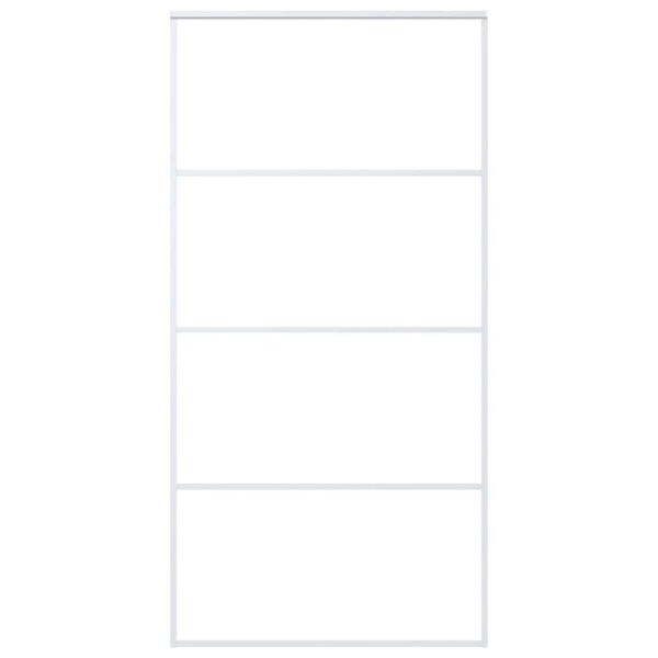 vidaXL Ușă glisantă, alb, 102,5x205 cm, sticlă ESG și aluminiu