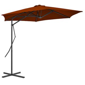 vidaXL Umbrelă de grădină, st&acirc;lp din oțel, cărămiziu, 300x230 cm