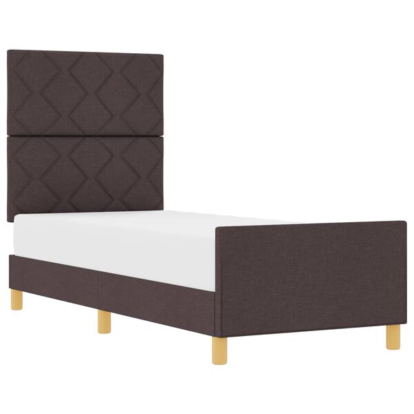 vidaXL Cadru de pat cu headboard Maro &icirc;nchis 80 x 200 cm țesătură