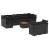 vidaXL Set canapele de grădină cu perne, 10 piese, negru, poliratan