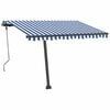 vidaXL Copertină autonomă retractabilă automat albastru&alb 300x250 cm