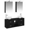vidaXL Set dulap baie 5 buc. Stejar Negru Lemn prelucrat