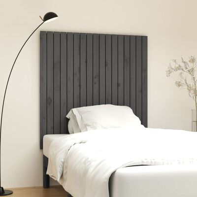 vidaXL Tăblie de pat pentru perete, gri, 108x3x110 cm, lemn masiv pin