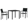 vidaXL Set de masă pentru grădină 5 pcs Negru Rattan poli