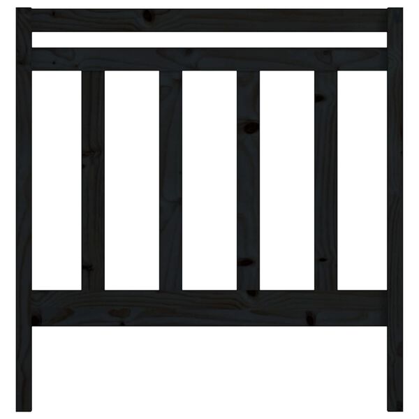 vidaXL Tăblie de pat, negru, 106x4x100 cm, lemn masiv de pin