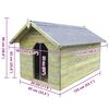 vidaXL Cușcă c&acirc;ine de grădină, acoperiș detașabil, lemn pin tratat