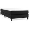 vidaXL Cadru de pat cu arcuri, negru, 90x190 cm, piele ecologică
