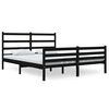 vidaXL Cadru de pat dublu, negru, 135x190 cm, lemn masiv de pin
