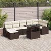 vidaXL Set de canapele pentru grădină cu pernă 8 pcs Maro Rattan poli