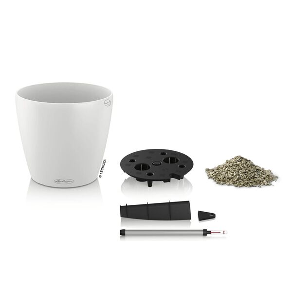 LECHUZA Jardinieră CLASSICO Color 21 ALL-IN-ONE, alb