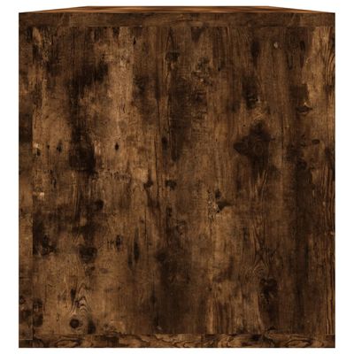 vidaXL Cutie de depozitare viniluri, stejar fumuriu, 71x34x36 cm, lemn
