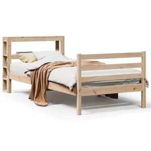 vidaXL Cadru de pat fără saltea, 75x190 cm, lemn masiv de pin