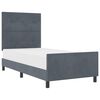 vidaXL Pat cu arcuri cu headboard Gri &icirc;nchis 80 x 200 cm Catifea