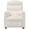 vidaXL Fotoliu de masaj electric, crem, piele ecologică