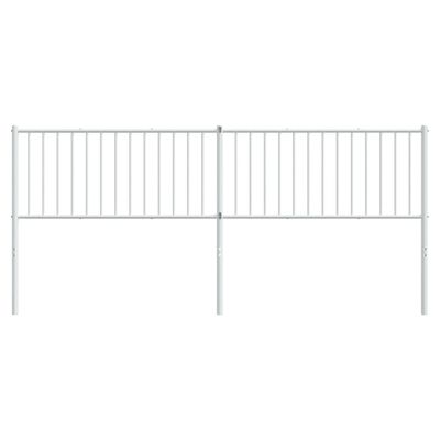 vidaXL Tăblie de pat metalică, alb, 200 cm