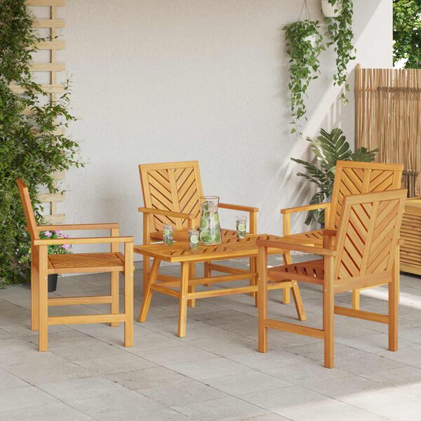vidaXL Set de lounge pentru grădină 5 pcs Maro Lemn Solid de Acacia