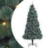 vidaXL Brad artificial iluminat de Crăciun cu set de globuri Verde PET