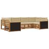 vidaXL Set de canapele de exterior 6 buc. Natural și Bej