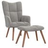 vidaXL Scaun de relaxare cu taburet, gri deschis, catifea