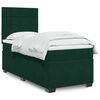 vidaXL Pat box spring cu saltea, verde &icirc;nchis, 100x200 cm, catifea