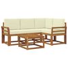 vidaXL Set de canapele de exterior cu pernă 5 pcs Natural și Crem