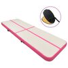 vidaXL Saltea gimnastică gonflabilă cu pompă roz 500x100x15 cm PVC