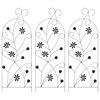 vidaXL Gard de Grădină 3 buc. Negru 112 x 39,5 cm Oțel