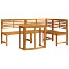 vidaXL Set de Bănci pentru Grădină 3 pcs Maro Lemn Solid de Acacia