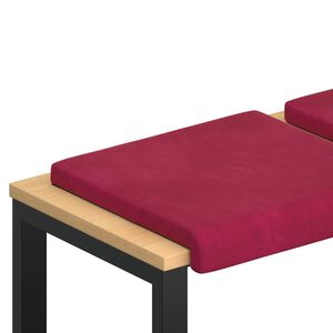 vidaXL Perna pentru bancă 4 buc. Catifea Roșu Vin Ad&acirc;ncime 35 cm