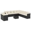 vidaXL Set canapele de grădină, 12 piese, cu perne, negru, poliratan