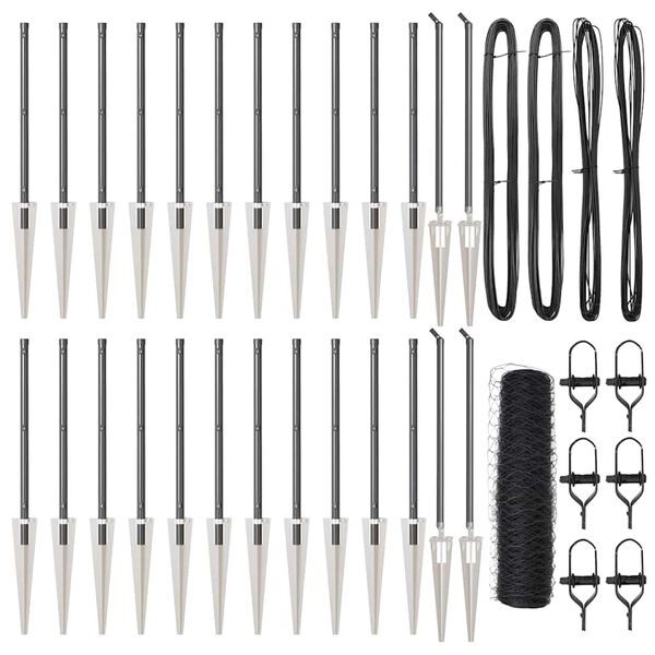 vidaXL St&acirc;lp de gard. Gri 50 x 0,8 m (plasă 36 mm) Oțel și PVC