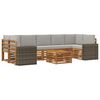 vidaXL Set de canapele de exterior 8 pcs Natural și gri deschis