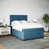 vidaXL Pat box spring cu saltea, albastru, 140x190 cm, catifea