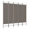 vidaXL Paravan de cameră cu 5 panouri, antracit, 200x220 cm, textil