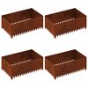 vidaXL Margine pentru gazon 4 pcs 100 x 60 x 35 cm Oțel Ruginit