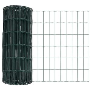 vidaXL Gard Euro Verde 0.8 x 25 m Fier acoperit cu PVC