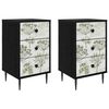 vidaXL Dulap de noapte GOTHA 2 buc. Stejar Negru 36 x 33 x 61 cm