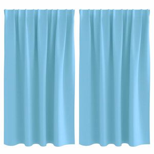 vidaXL Perdele Opaque cu Inel 2 pcs Albastru deschis 140 x 140 cm