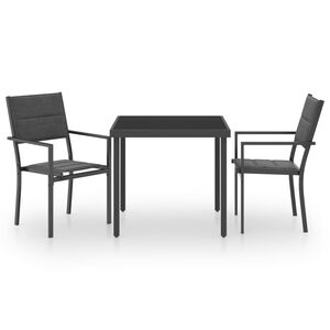 vidaXL Set mobilier de exterior, 3 piese, oțel