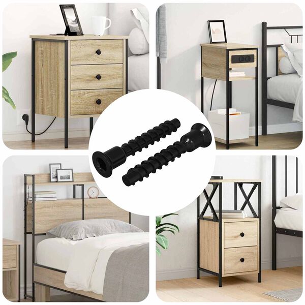 vidaXL Șurub Cap Socket 2 pcs Negru 7 x 40 mm Fier