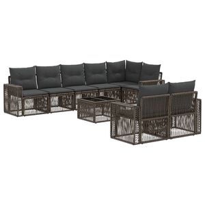 vidaXL Set de canapele pentru grădină 9 buc. Gri și gri &icirc;nchis