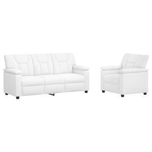 vidaXL Set de canapea 2 pcs Alb Piele artificială