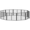 vidaXL Poartă pentru c&acirc;ini 10 buc. Negru 80 x 60 cm Oțel Galvanizat