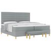 vidaXL Pat cu arcuri cu saltea Gri deschis 200 x 200 cm țesătură