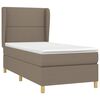 vidaXL Pat box spring cu saltea, gri taupe, 90x190 cm, textil