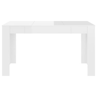 vidaXL Masă de bucătărie, alb extralucios, 140x74,5x76 cm, PAL