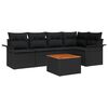 vidaXL Set de canapele pentru grădină 6 buc. Negru poliratan