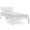 vidaXL Cadru de pat, alb, 90x200 cm, lemn masiv de pin