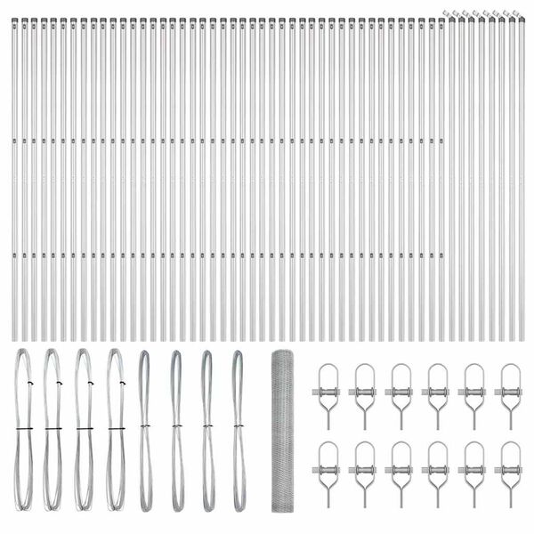 vidaXL Stâlp de gard. Argintiu 100 x 1,2 m (plasă de 25 mm) Oțel